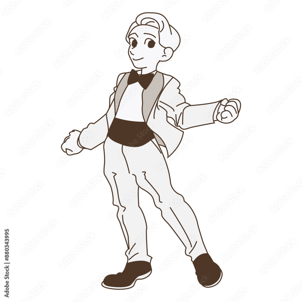 Fototapeta premium ウェディングスーツを着ている花婿