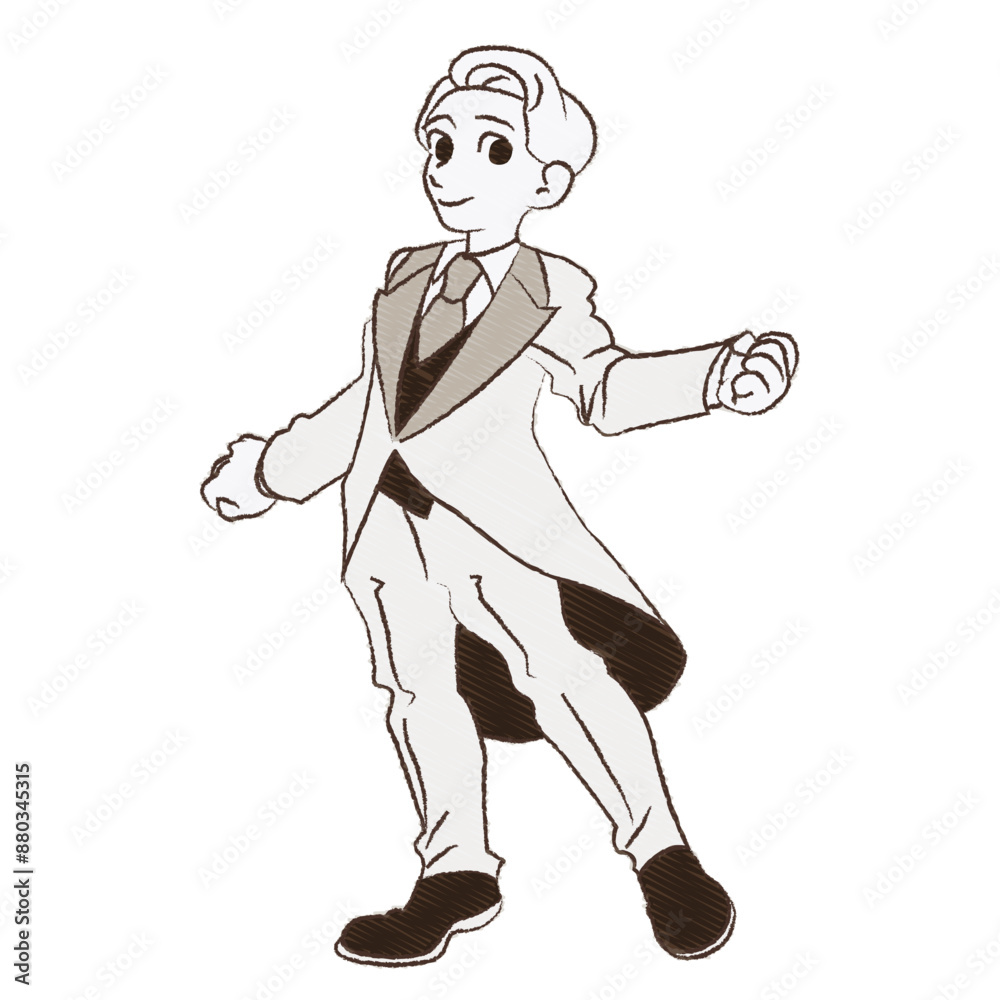 Fototapeta premium ウェディングスーツを着ている花婿