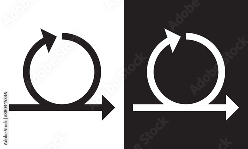 Agile cycle icon, flexible methodology work, concept management business. isolated on black and white background. EPS 10