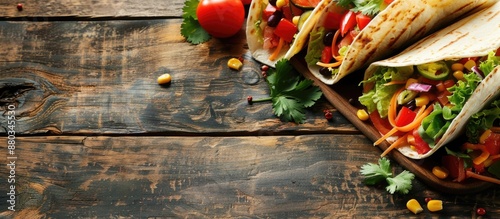 Vegetarian tacos and burrit...