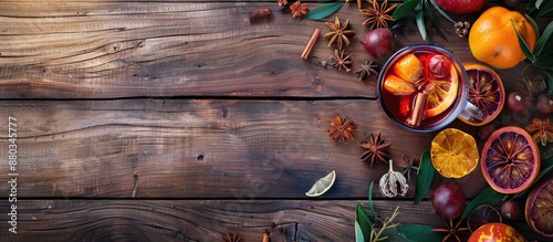 Top view of a hot mulled wi...