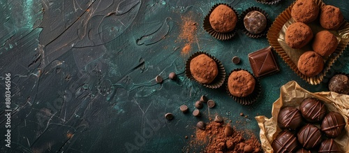 Dark chocolate bonbons styl...