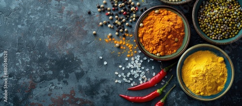 Assorted spices like peas r...