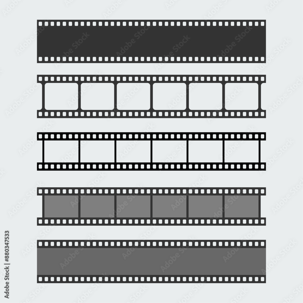 Film strip set. Easy editable vector design. Film strip set. Easy editable vector design.