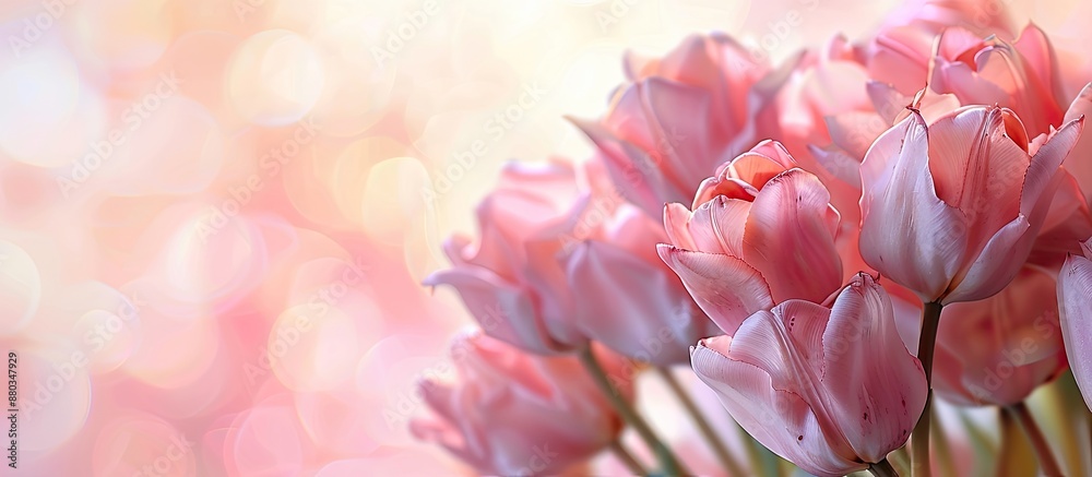 Tulip blooms create an abstract backdrop with ample copy space for text Tulip blooms create an abstract backdrop with ample copy space for text