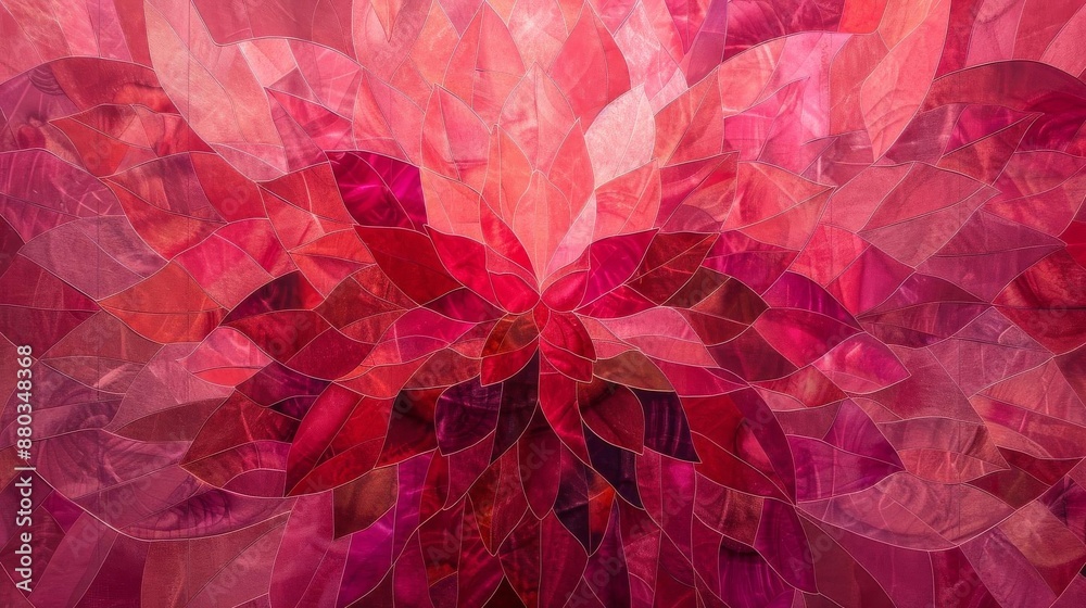 Naklejka premium A vibrant abstract design featuring concentric hearts in shades of pink The hearts radiate outward from a central point