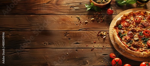 Wooden table with a delicio...