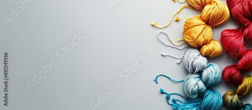 Colorful threads on light g...