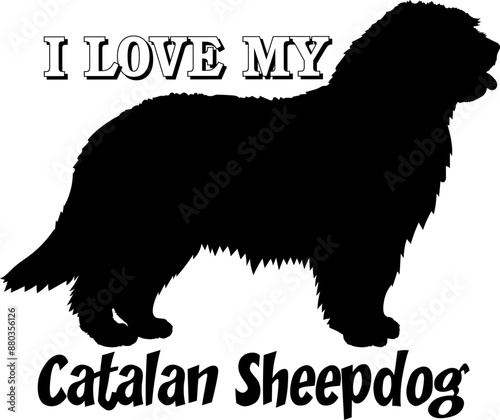 Wallpaper Mural Catalan Sheepdog. I love my dog Dog silhouette dog breeds logo dog monogram vector  Torontodigital.ca