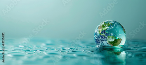 Fototapeta Naklejka Na Ścianę i Meble -  Green earth water drop. Earth day concept