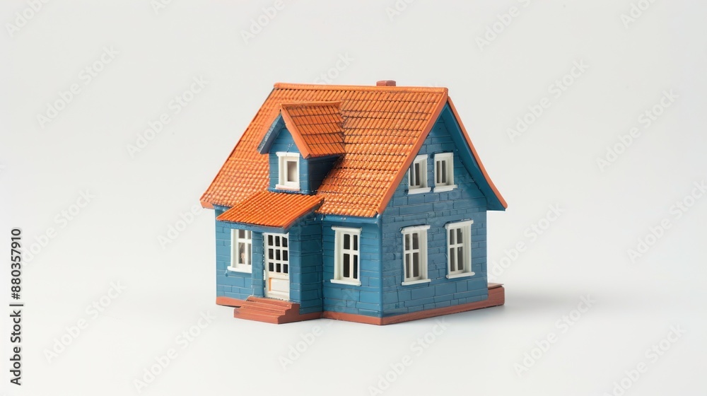 Mini house model isolated in white background. Real estate concept Mini house model isolated in white background. Real estate concept