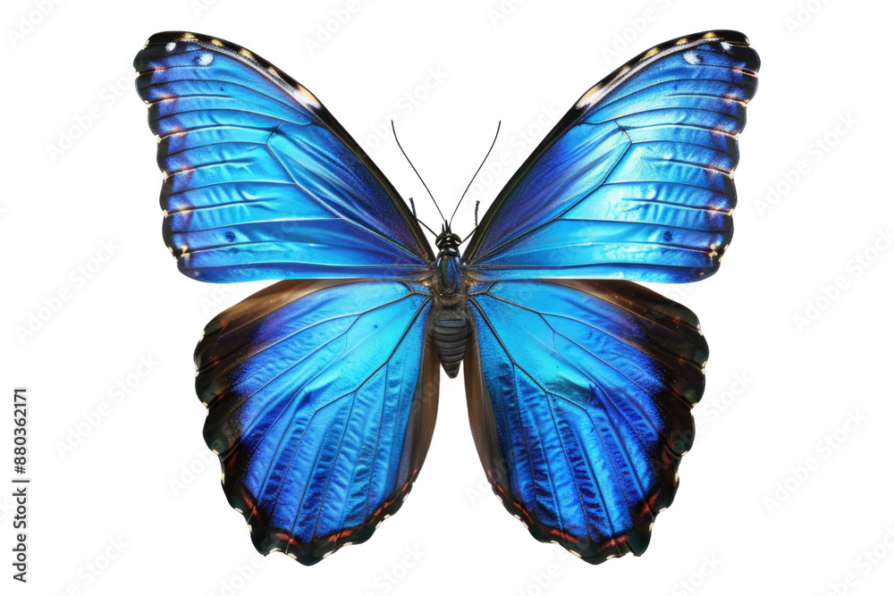 Blue butterfly isolated on transparent background