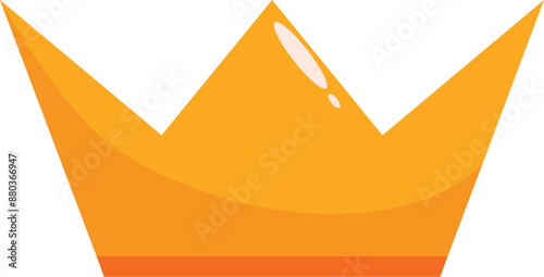 Simple cartoon style golden crown, shining brightly, representing winning, royalty, and success