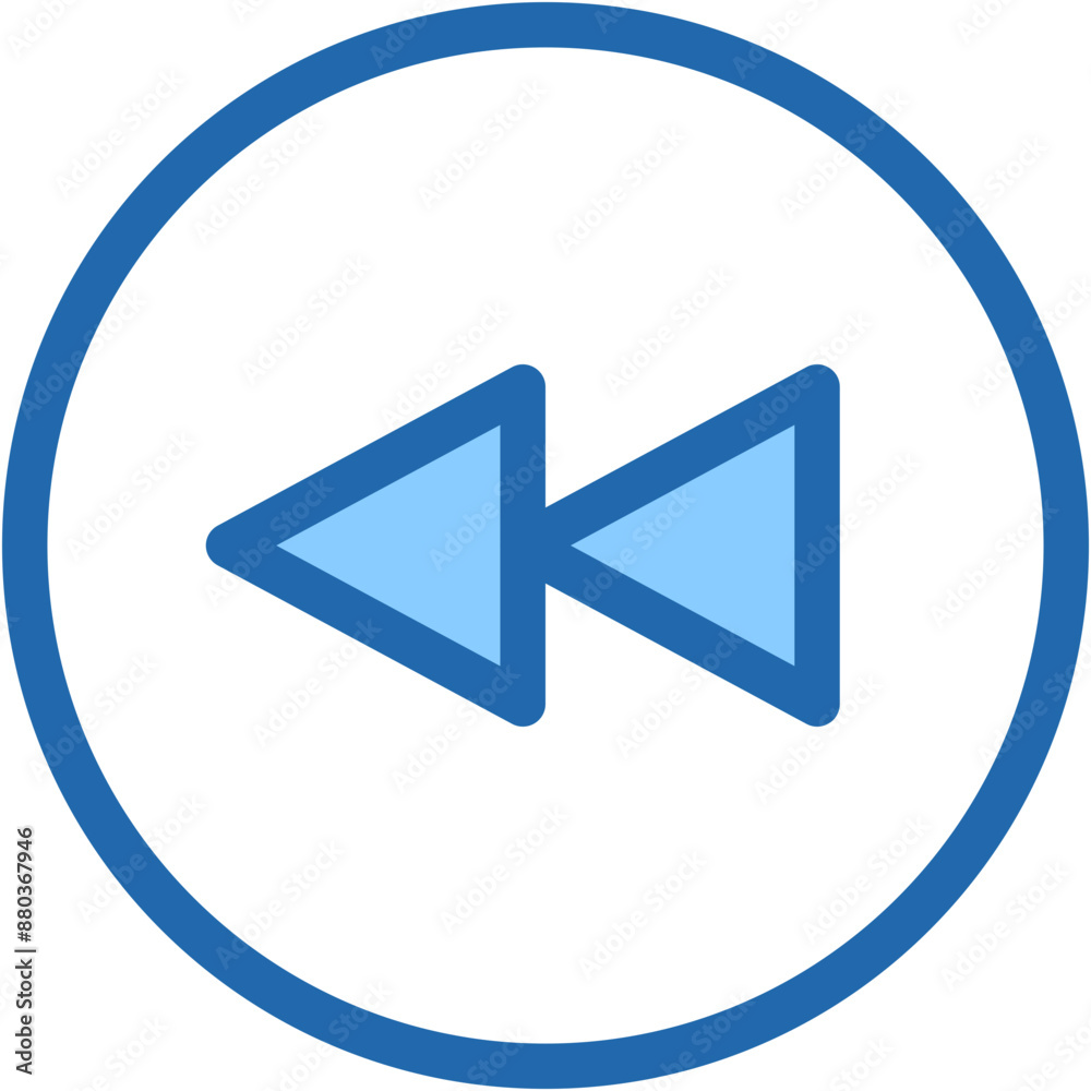 Vector Icon Rewind, navigation, fast, slow, backward