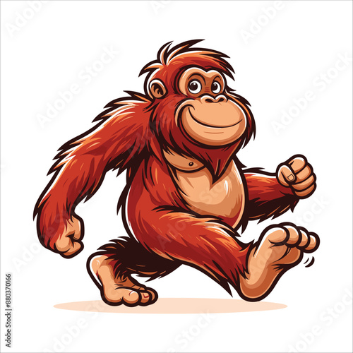 Orang utan cartoon Illustration Isolated on white background