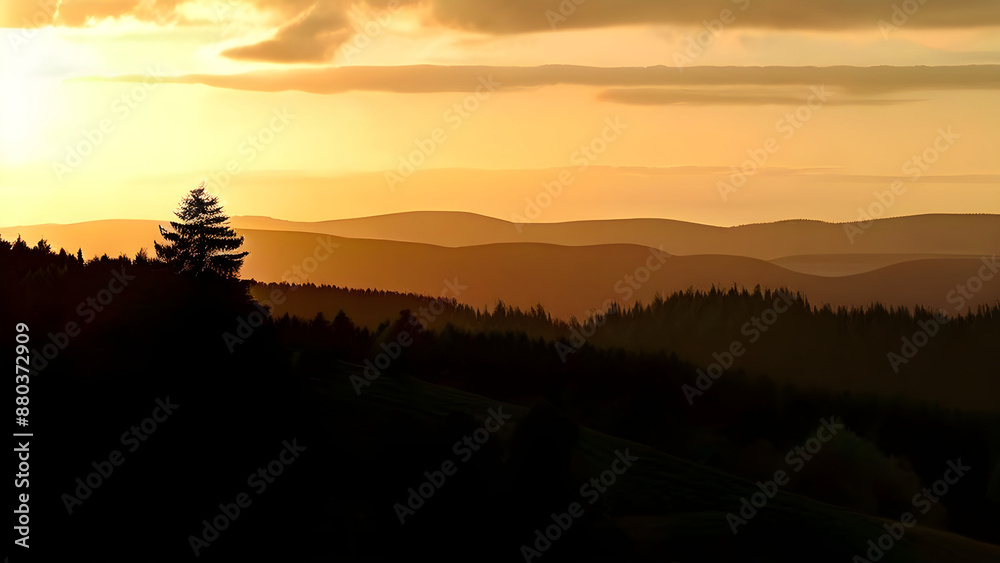 Evening view mountains sky and sunrise wallpaper Evening view mountains sky and sunrise wallpaper