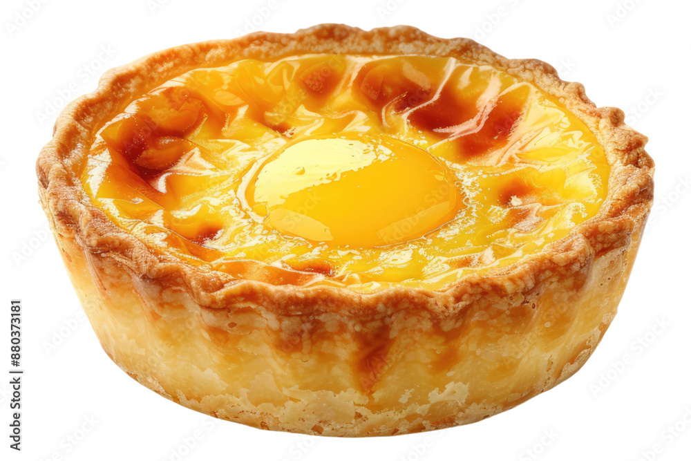 Egg tart isolated on transparent background