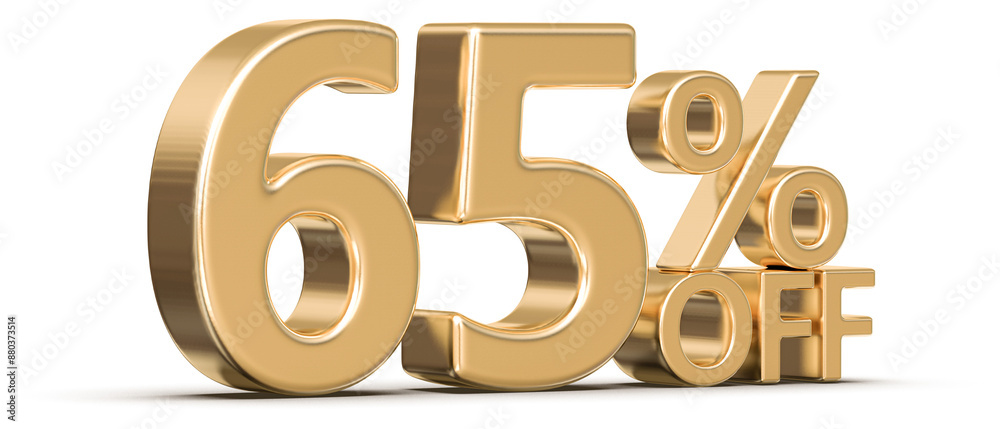 65 Percent Off Sale Gold Number 3D 65 Percent Off Sale Gold Number 3D