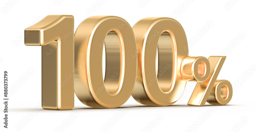 100 Percent Gold Number 3D 100 Percent Gold Number 3D