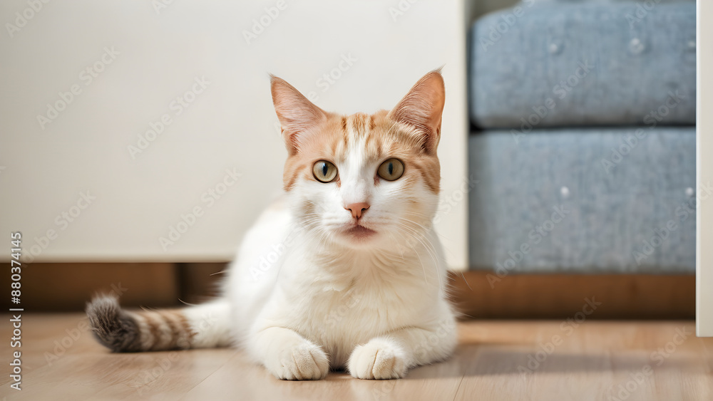 Cat looking front in room indoor animals wallpaper Cat looking front in room indoor animals wallpaper