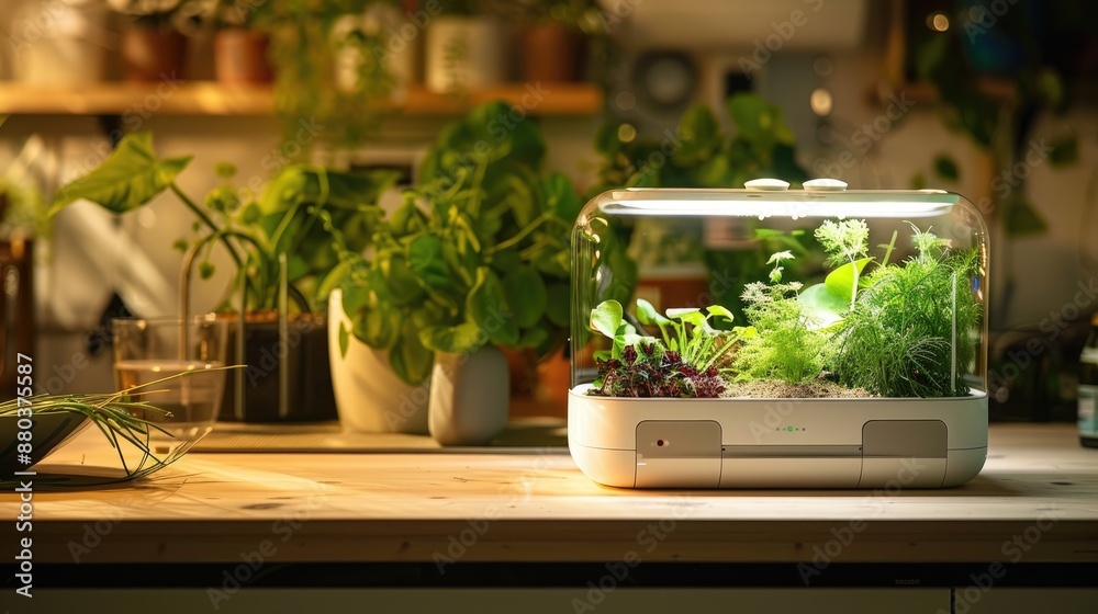 An AI-powered smart garden that optimizes plant growth with precision watering and light An AI-powered smart garden that optimizes plant growth with precision watering and light
