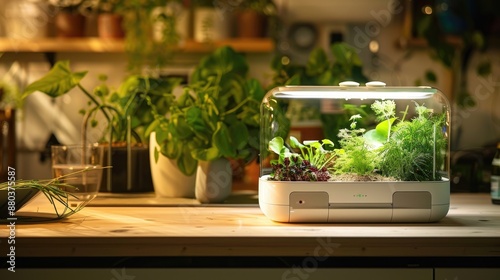 An AI-powered smart garden that optimizes plant growth with precision watering and light