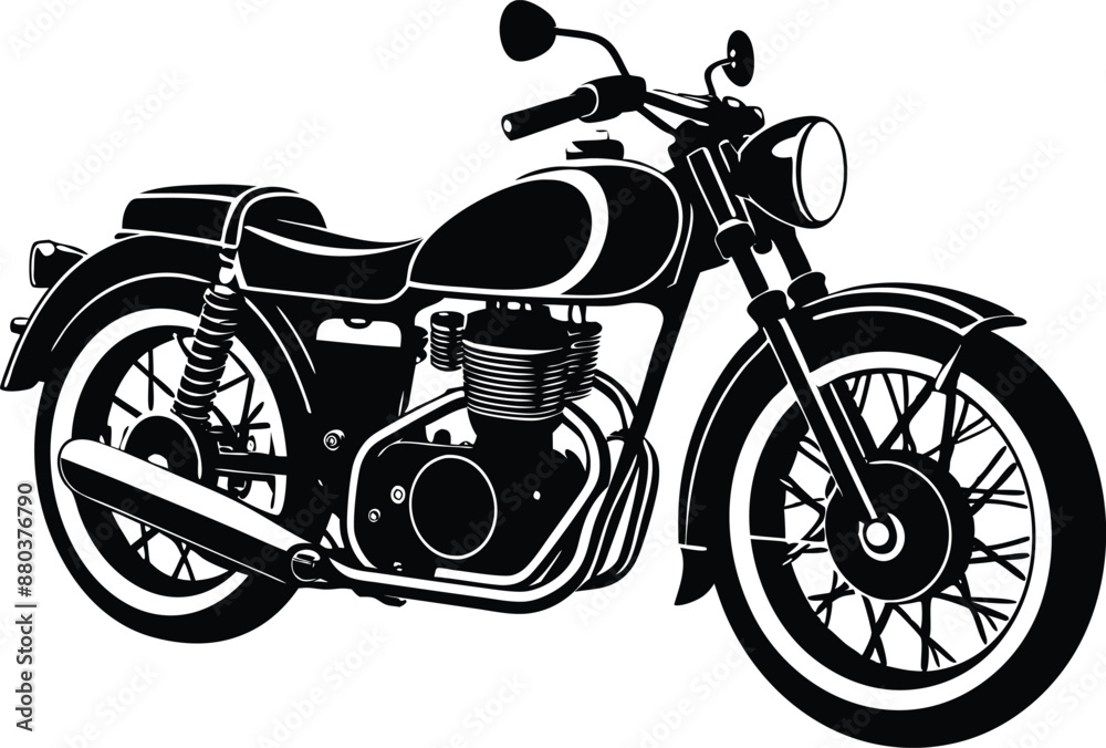 Fototapeta premium Classic motorcycle silhouette vector