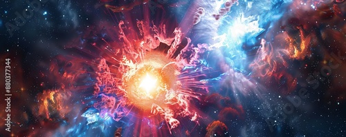 Wallpaper Mural Supernova explosion with bright colors, 4K hyperrealistic photo Torontodigital.ca