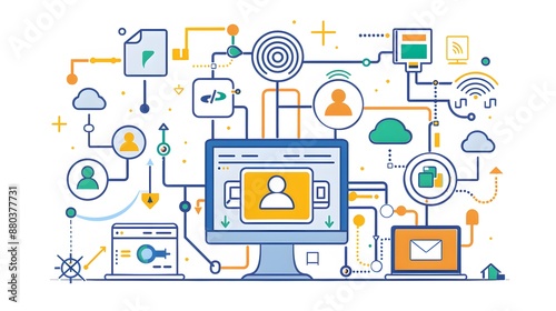 icon, web, business, design, flat, computer, vector, internet, mobile, technology, media, infographic, phone, concept, marketing, set, laptop, website, symbol, network, cloud, illustration, social, ta