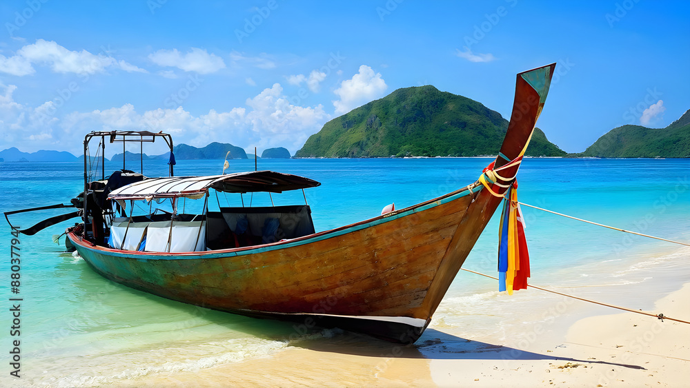 Thai traditional wooden longtail boat. Illustration Free Photo
Thai traditional wooden longtail boat. Illustration Free Photo