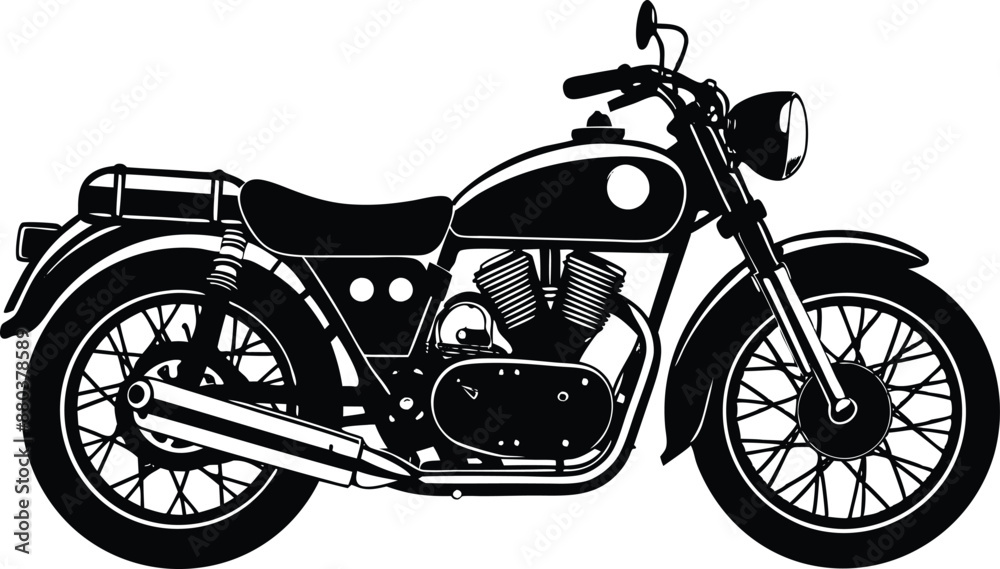 Obraz premium Classic motorcycle silhouette vector