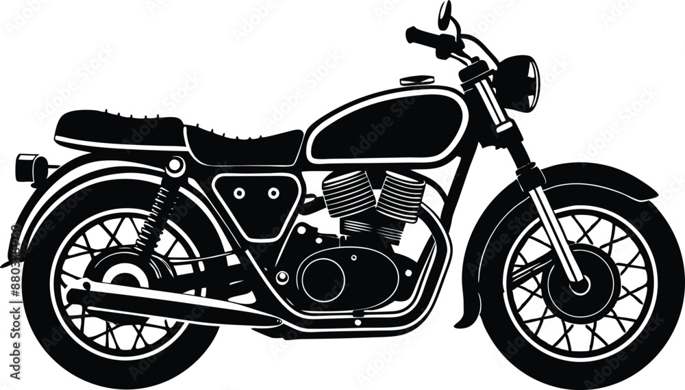 Classic motorcycle silhouette vector Classic motorcycle silhouette vector