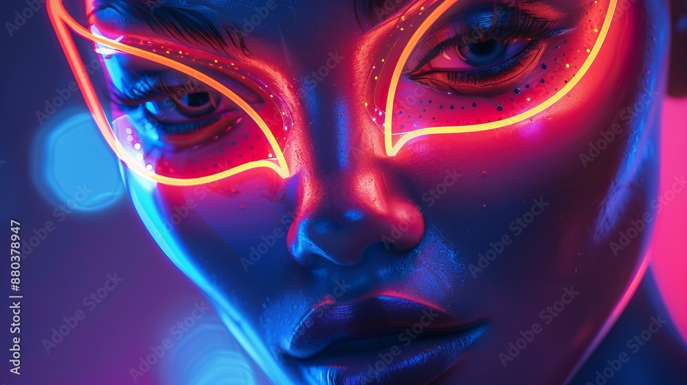 Neon Makeup Close Up Neon Makeup Close Up