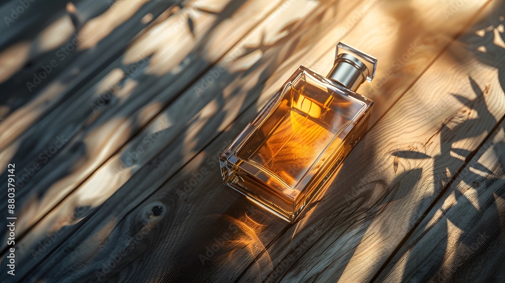 Perfume Bottle in Sunlight with Shadows Perfume Bottle in Sunlight with Shadows
