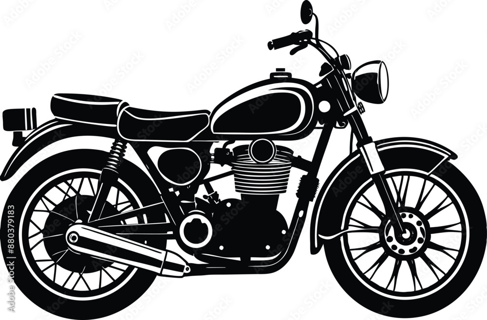 Fototapeta premium classic motorcycle vector illustration, vintage motorcycle 