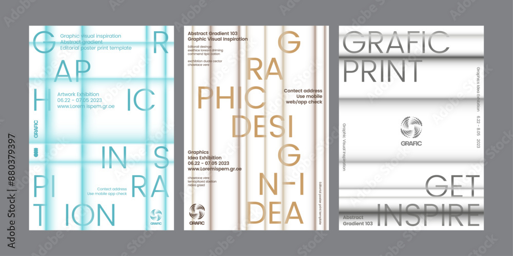 Abstract soft gradient poster templates set graphic design exhibition annual brochure cover banner flyer printing visual art creative modern clean simple layout unique editorial a4 line square Abstract soft gradient poster templates set graphic design exhibition annual brochure cover banner flyer printing visual art creative modern clean simple layout unique editorial a4 line square