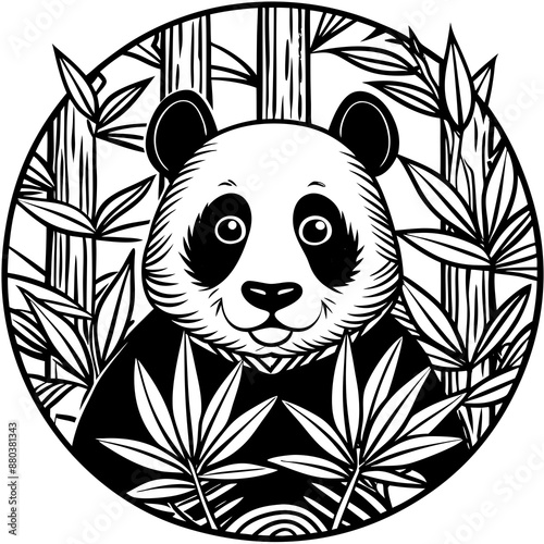 panda with bamboo