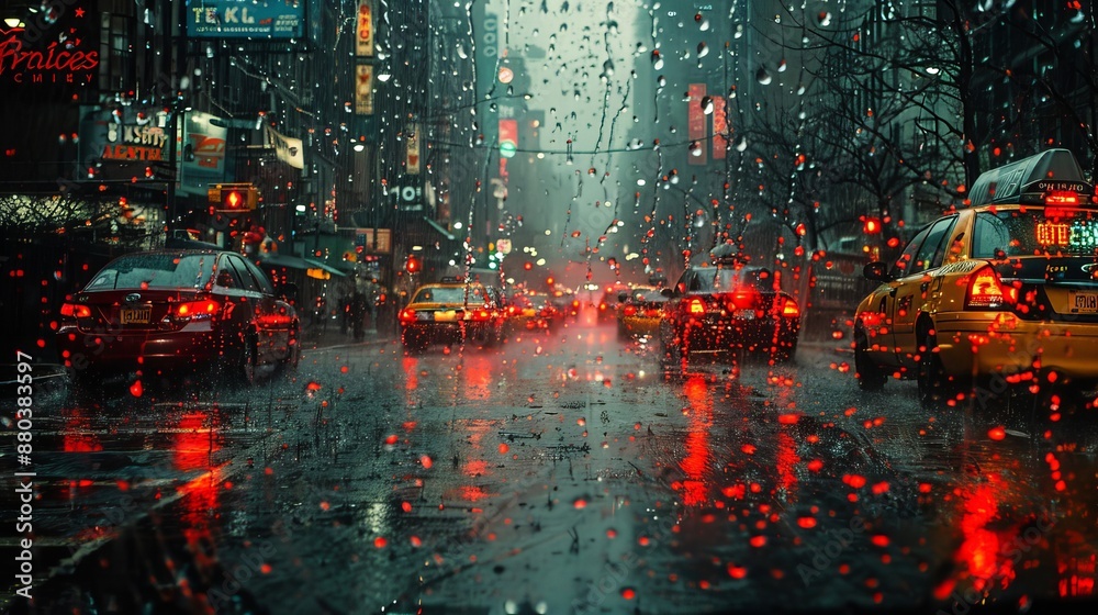 Obraz premium 雨の日の道路