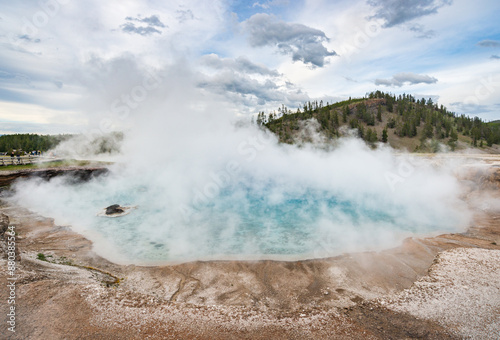 Excelsior Geyser Crater in Midway Geyser Basin, Yellowstone National Park, Wyoming photo