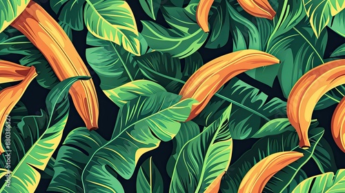 Vibrant banana leaf pattern for tropical vibes