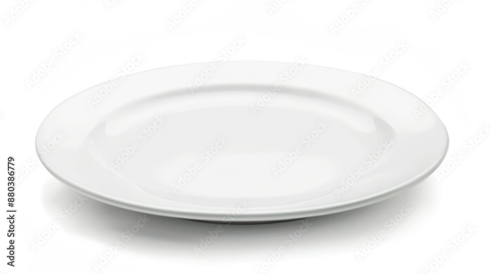 Empty White Ceramic Plate on White Background Empty White Ceramic Plate on White Background