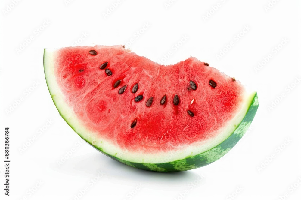 Fresh Watermelon Slice on White Background Fresh Watermelon Slice on White Background
