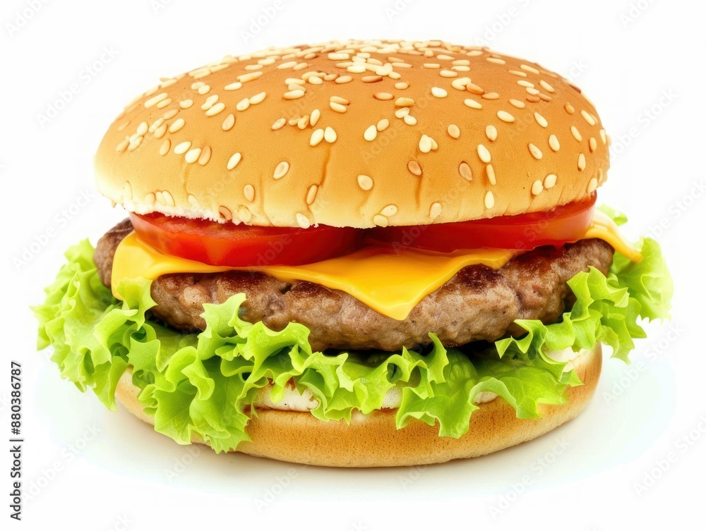 Classic Cheeseburger With Fresh Ingredients Classic Cheeseburger With Fresh Ingredients