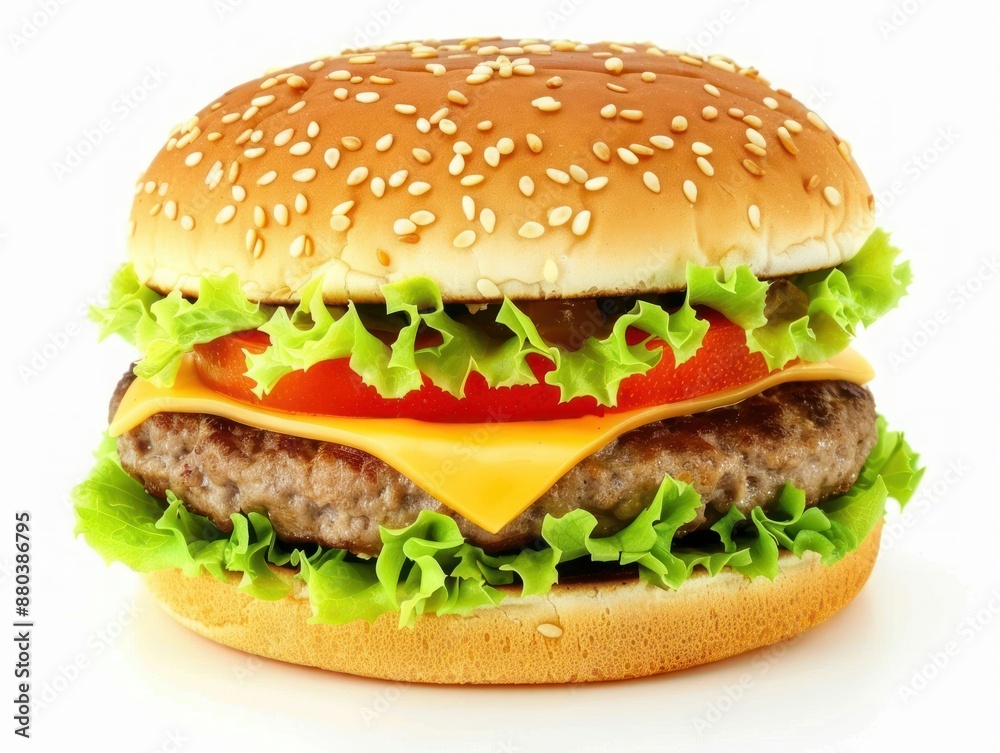 Juicy Cheeseburger with Fresh Ingredients Juicy Cheeseburger with Fresh Ingredients