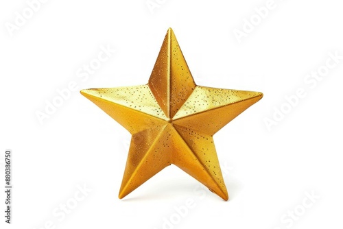 Golden Star on White Background