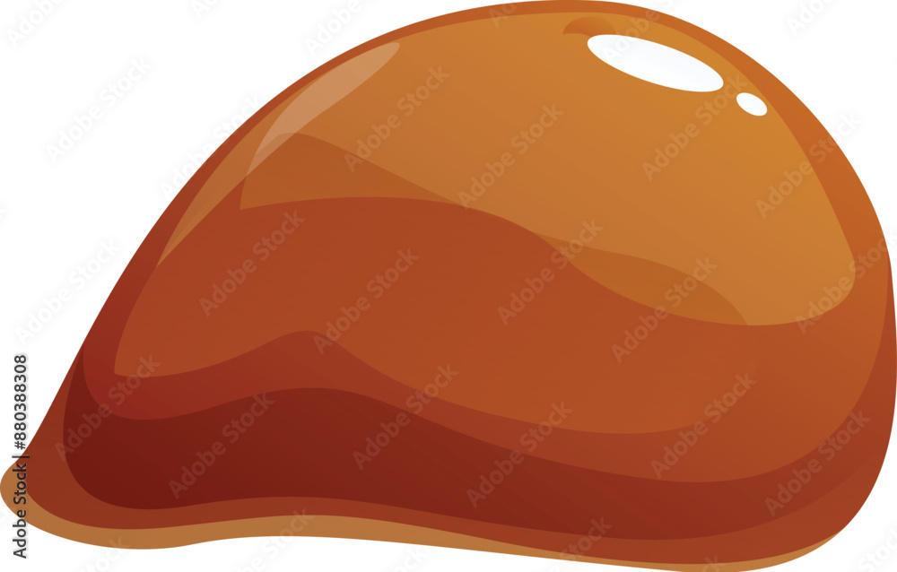 Glossy caramel sauce drop is flowing down, delicious sweet topping Glossy caramel sauce drop is flowing down, delicious sweet topping