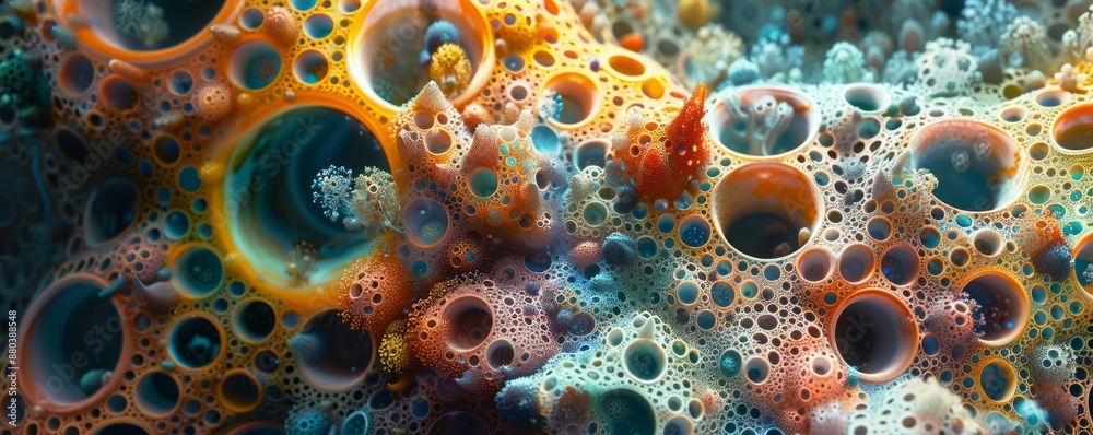 Microscopic world teeming with tiny organisms. Microscopic world teeming with tiny organisms.