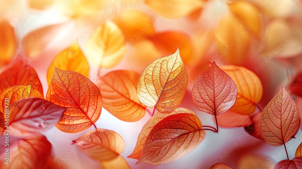Obraz premium Colorful Autumn Leaves Background - Generative AI