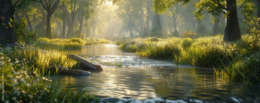 Riverside Reverie and Streamside Serenade, 4K hyperrealistic photo Riverside Reverie and Streamside Serenade, 4K hyperrealistic photo