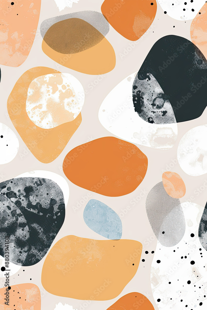custom made wallpaper toronto digitalAn abstract painting of some rounded lines and shapes with spots